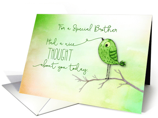 For Brother Bird on Branch Nice Thought of You card (1714820)