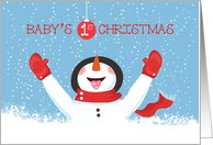 Babys First Christmas Snowman card