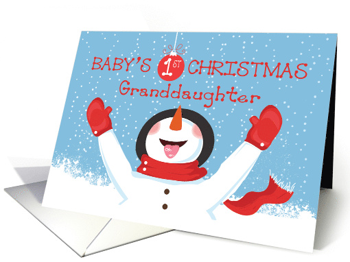 Granddaughter Babys First Christmas Snowman card (1715418)