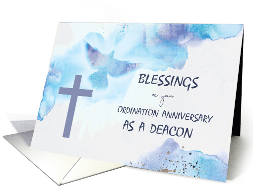 Deacon Ordination Anniversary Blessings Purple Cross Blue... (1715462)