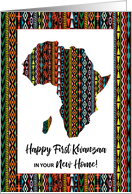 First Kwanzaa in New Home Map of Africa in Bold Colorful Pattern card