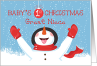 Great Niece Babys First Christmas Snowman card
