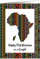 First Kwanzaa as a Couple Map of Africa in Bold Colorful Pattern card