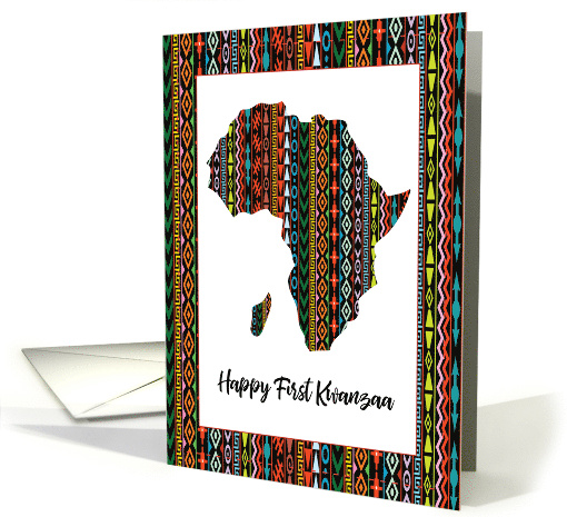 First Kwanzaa Map of Africa in Bold Colorful Pattern card (1716834)