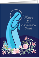 25th Anniversary of Religious Life to Nun Mary Kneeling in Prayer card