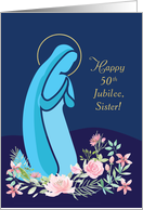 50th Anniversary of Religious Life to Nun Mary Kneeling in Prayer card