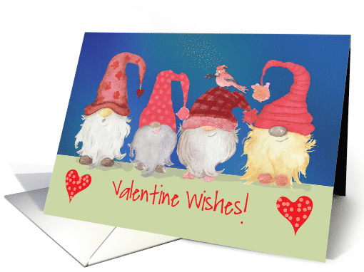 Gnome Valentine Wishes With Bird card (1717320)