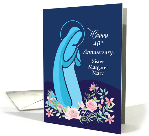 Fortieth 40th Anniversary of Religious Life to Nun Mary Kneeling card