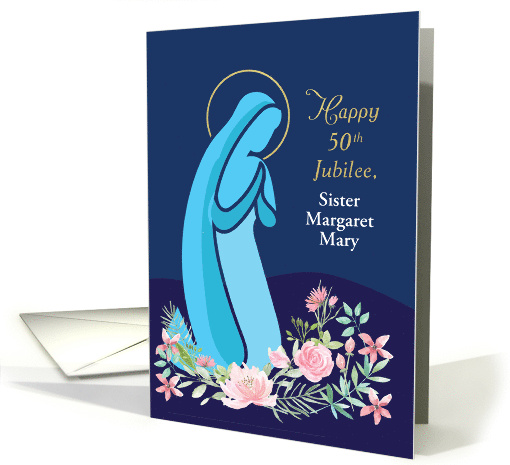 Fiftieth 50th Anniversary of Religious Life to Nun Mary Kneeling card