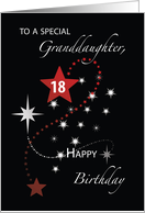 Granddaughter 18th Birthday with Red and White Stars card