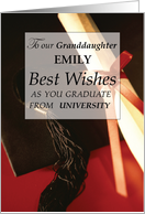 Our Granddaughter Custom Name Graduation from University card