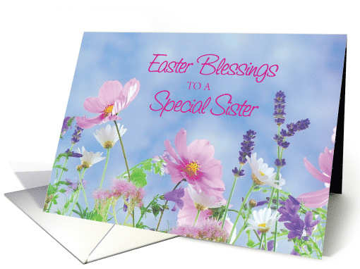 Sister Religious Easter Blessings to Nun Wildflowers card (1731728)