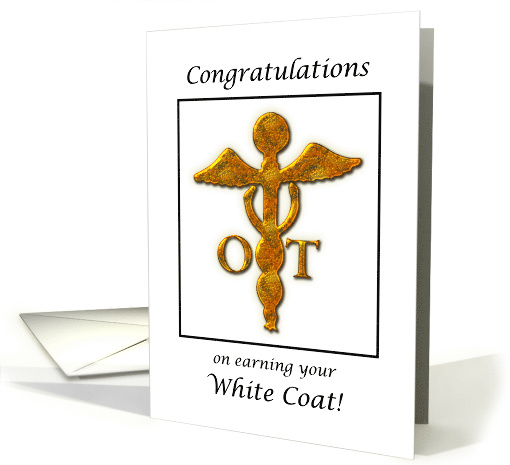 Occupational Therapy White Coat Ceremony Gold Look Medical Symbol card