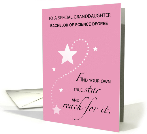 Granddaughter Custom Field Graduation Star on Pink card (1733176)