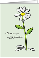 Son Gift from God Birthday with Daisy on Green card