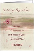 Custom Name Remembrance Anniversary of Loss of Grandfather Flowers card