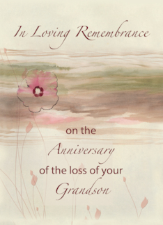 Remembrance Anniversary of Loss of Grandson Flowers Watercolor Look