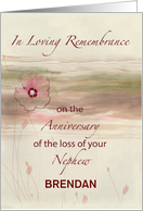 Custom Name Remembrance Anniversary of Loss of Nephew Flowers card