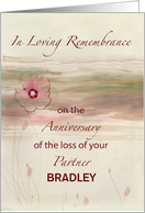 Custom Name Remembrance Anniversary of Loss of Partner Flowers card
