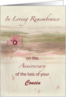 Custom Relation Remembrance Anniversary of Loss of Cousin Flowers card