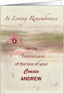 Custom Relation and Name Remembrance Anniversary of Loss of Cousin card