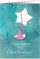 First Great Granddaughter Congratulations, Baby in Stars card