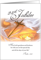 Twenty Fifth Silver Jubilee Religious Life Cross Candle card