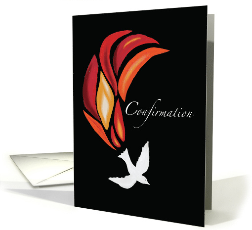 Confirmation Fire of Holy Spirit Dove on Black card (1752042)