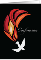 Confirmation Fire of Holy Spirit Dove on Black card