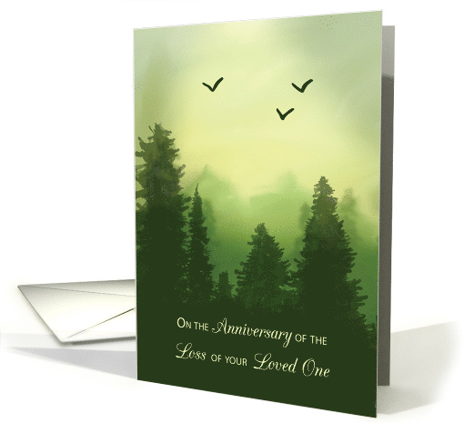 Anniversary of Death of Loved One Peaceful Pine card (1752054)