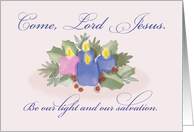 Advent Blessings Come Lord Jesus Candle Wreath card