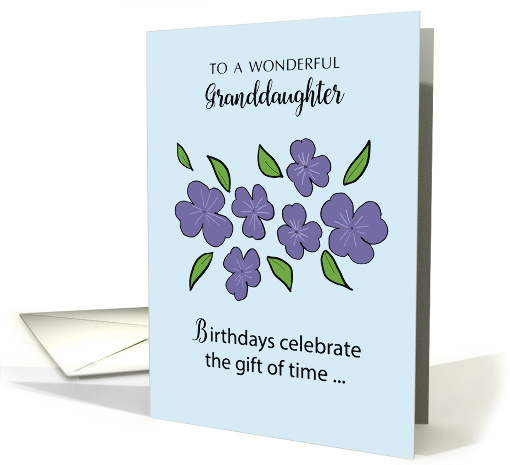 Granddaughter Birthday with Violet Flowers and Leaves card (1754620)
