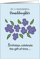 Granddaughter Birthday with Violet Flowers and Leaves card