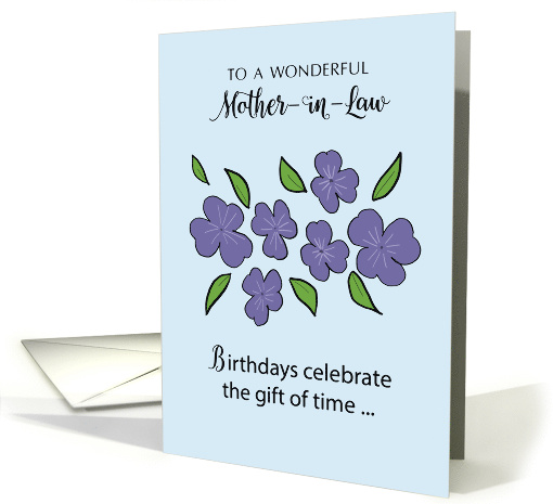 Mother in Law Birthday with Violet Flowers and Leaves card (1754638)