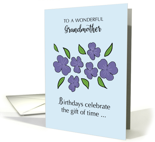 Grandmother Birthday with Violet Flowers and Leaves card (1754640)