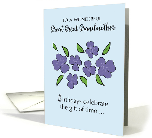 Great Great Grandmother Birthday with Violet Flowers and Leaves card