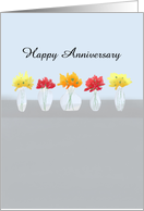 Happy Wedding Anniversary Row of Flowers card