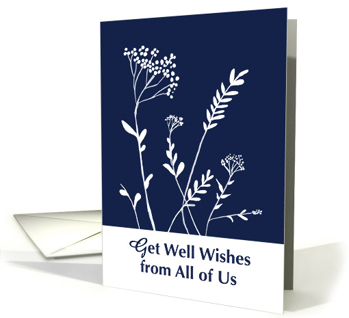 Get Well From Group White Plants on Navy Blue card (1755716)