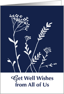 Get Well From Group White Plants on Navy Blue card