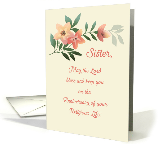 Sister Anniversary of Religious Life Blessing Flower Branch card