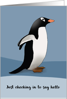 Penguin Sending Warm Thinking of You Greetings card