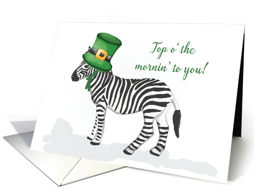 Zebra Wearing Green Hat on St Patricks Day card (1756882)