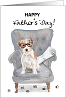 Father’s Day Best Dad Funny Dog with Newspaper and Glasses card