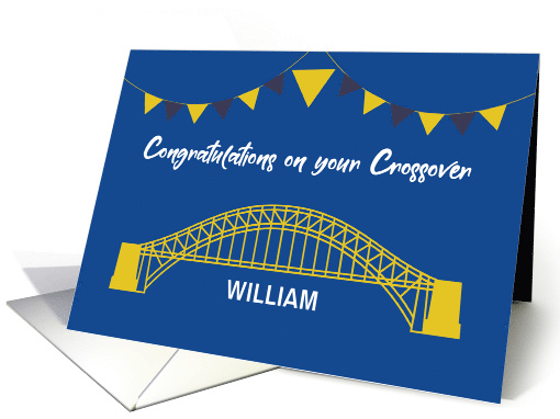 Cub Scout Crossover Custom Name Congratulations Bridge card (1757886)