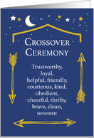 Bridging Ceremony Crossover with Blue and Gold with Arrows card