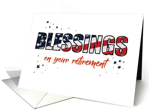 Blessings Retirement From Military USA Flag card (1758980)