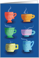 Get Well from Group With Six Cups of Steaming Liquid card