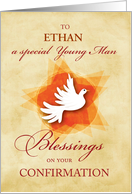 Custom Name Young Man Confirmation Congratulations Blessings Dove card