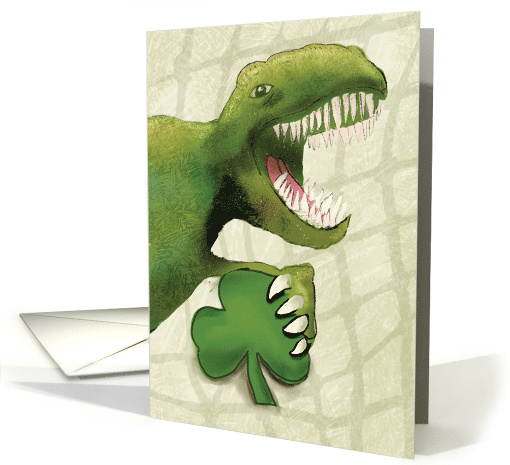 St. Patricks Day Dinosaur Holding Shamrock card (1759538)