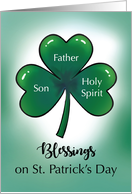 St. Patrick’s Day Blessings With Shamrock Catholic Trinity card